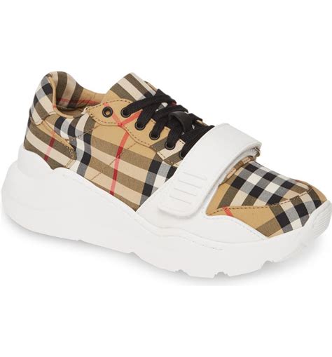 burberry beige check regis sneakers|Burberry Regis Check Sneaker (Women) .